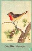 Gelukkig Nieuwjaar (vogel op tak) - Image 1