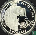 Barbados 5 dollars 1995 (PROOF) "50th anniversary of the United Nations" - Afbeelding 1