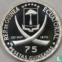 Equatoriaal-Guinea 75 pesetas 1970 (PROOF - met 1000) "100th anniversary Birth of Lenin" - Afbeelding 1