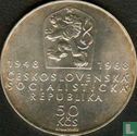 Tchécoslovaquie 50 korun 1968 "50th anniversary of Ceskoslovakia and 20th anniversary of People's Republic" - Image 1