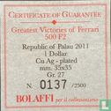 Palau 1 dollar 2011 (PROOFLIKE) "Greatest victories of Ferrari - Alberto Ascari" - Afbeelding 3
