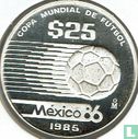 Mexico 25 pesos 1985 (PROOF - type 3) "1986 Football World Cup in Mexico" - Afbeelding 1