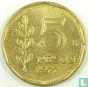 Argentinië 5 pesos 1977 - Afbeelding 1