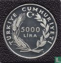 Turkey 5000 lira 1984 (PROOF - type 2) "50 years Women's Suffrage" - Image 2