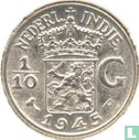 Nederlands-Indië 1/10 gulden 1945 (P - type 2)  - Afbeelding 1