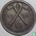 Zuid-Rhodesië 6 pence 1936 - Afbeelding 1
