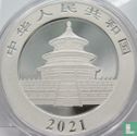 China 10 yuan 2021 (zilver - kleurloos) "Panda" - Afbeelding 1