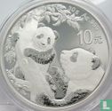 Chine 10 yuan 2021 (argent - non coloré) "Panda" - Image 2