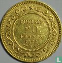 Tunisie 20 francs 1892 (AH1309) - Image 1