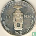 Dominicaanse Republiek 10 pesos 1975 "First silver extraction from Pueblo Viejo Mine" - Afbeelding 1