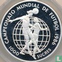 Ecuador 1000 sucres 1986 (PROOF) "Football World Cup in Mexico - Two players" - Image 2