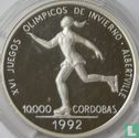 Nicaragua 10000 córdobas 1990 (PROOF) "1992 Winter Olympics in Albertville" - Image 2
