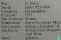 Îles Caïmans 25 dollars 1977 "25th anniversary Accession of Queen Elizabeth II" - Image 3