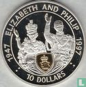 East Caribbean States 10 dollars 1997 (PROOF) "50th Wedding anniversary of Queen Elizabeth II and Prince Philip" - Image 2