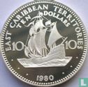 États des Caraïbes orientales 10 dollars 1980 (BE) "10th anniversary Caribbean Development Bank" - Image 1