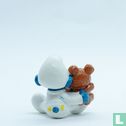 Babysmurf met teddybeer   - Afbeelding 2