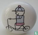 Kind op fiets deurknop - Afbeelding 1