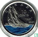 Canada 10 cents 2021 (coloré) "100th anniversary of Bluenose" - Image 1
