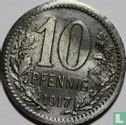 Unna 10 pfennig 1917 (ijzer bekleed met nikkel - gladde rand) - Afbeelding 1