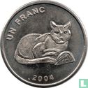 Congo-Kinshasa 1 franc 2004 "African golden cat" - Image 2