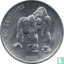 Kongo-Kinshasa 50 Centime 2002 "Gorilla"