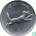 Kongo-Kinshasa 25 Centime 2002 "Wild dog" - Bild 2