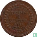 Tunesië 1 centime 1891 (AH1308) - Afbeelding 1