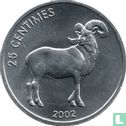 Kongo-Kinshasa 25 Centime 2002 "Ram goat" - Bild 2
