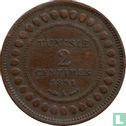 Tunesië 2 centimes 1891 (AH1308) - Afbeelding 1