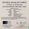 Cyprus 20 pounds 1994 (PROOF) "Special government fund against AIDS"