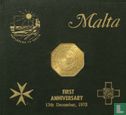 Malta 25 cents 1975 (folder) "First anniversary Republic of Malta" - Afbeelding 1