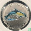 Guernesey 10 pence 2021 (coloré) "Common dolphin" - Image 2
