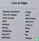 Congo-Brazzaville 5000 francs 2016 (gekleurd) "African lion" - Afbeelding 3
