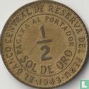 Pérou ½ sol de oro 1943 (sans S - type 1) - Image 1