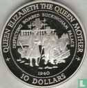 Nauru 10 dollars 1994 (PROOF) "Queen Mother inspecting bombed Buckingham Palace" - Image 2
