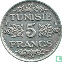 Tunisie 5 francs 1934 (AH1353) - Image 2