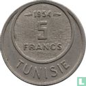 Tunesië 5 francs 1954 (AH1373) - Afbeelding 1