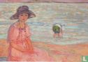 Frau im rosa Kleid am Meer, 1920 - Image 1