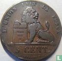 Belgique 5 centimes 1850 (large 0) - Image 2