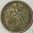 États-Unis 1 dime 1861 (sans lettre) - Image 1