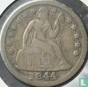United States 1 dime 1844 - Image 1