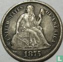 États-Unis 1 dime 1875 (S sous la couronne) - Image 1