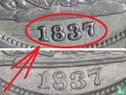 États-Unis 1 dime 1837 (Seated Liberty - petite date) - Image 3