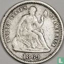 États-Unis ½ dime 1869 (S) - Image 1
