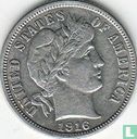 États-Unis 1 dime 1916 (Barber dime - sans lettre) - Image 1