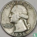 États-Unis ¼ dollar 1956 (double barre au 5) - Image 1