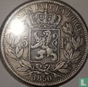 Belgium 5 francs 1850 (misstrike) - Image 1