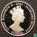 Falklandinseln 50 Pence 2002 (PP - Silber - gefärbt) "50th anniversary Accession of Queen Elizabeth II - Royal Family" - Bild 1