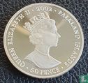 Falklandinseln 50 Pence 2002 (PP - Silber - gefärbt) "50th anniversary Accession of Queen Elizabeth II - Coronation coach" - Bild 1