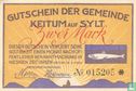 Keitum auf Sylt, Gemeinde - 2 Mark (n-var.) 1920 - Bild 1